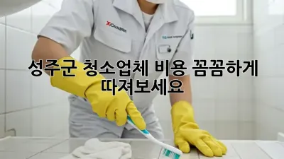 성주군 청소업체 비용, 꼼꼼하게 따져보세요!