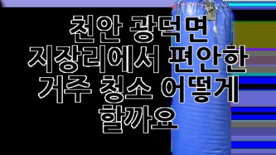 천안 광덕면 지장리에서 편안한 거주 청소, 어떻게 할까요?